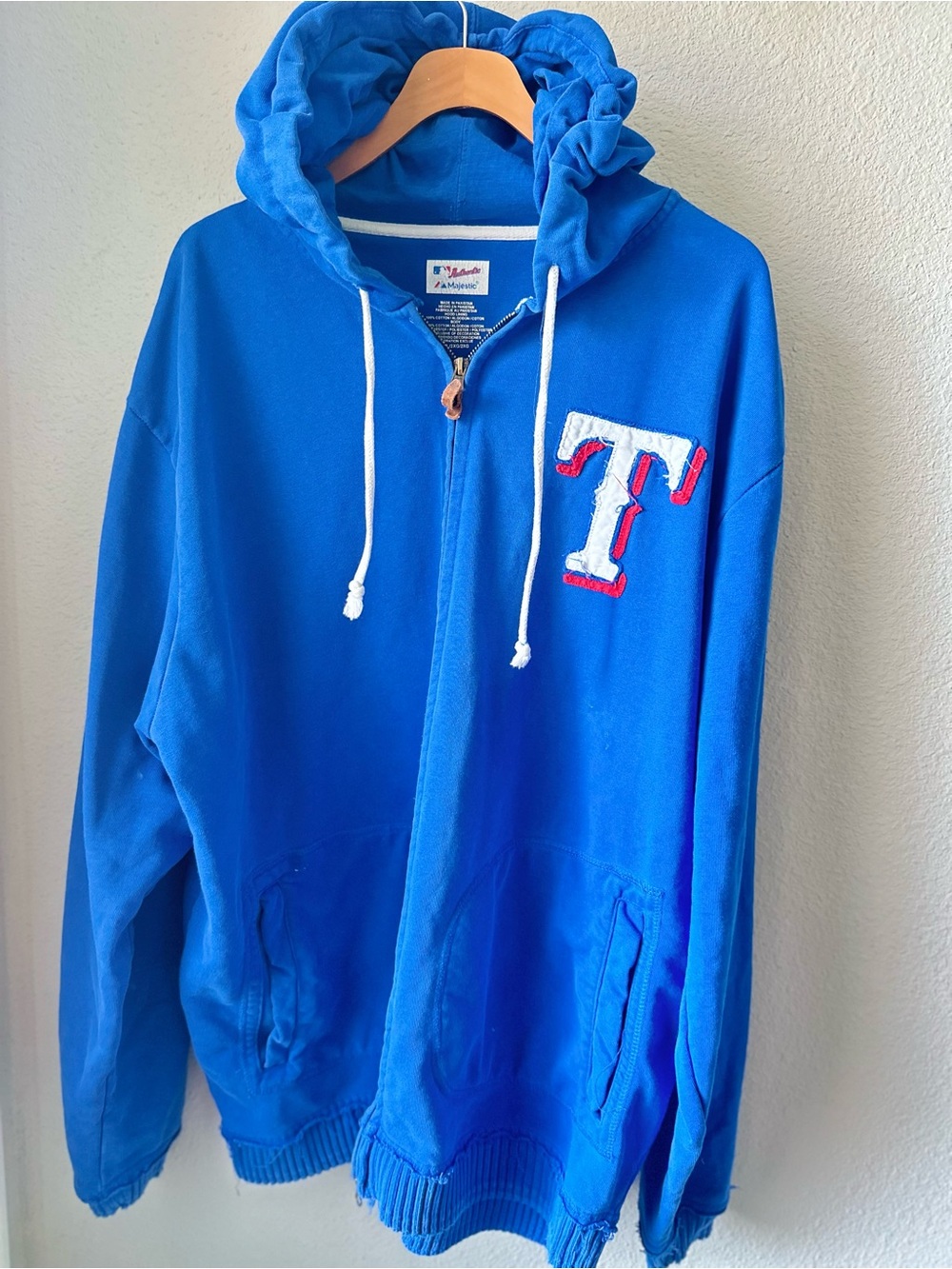 Majestic Royal Blue Hoodie with White and Red Logo